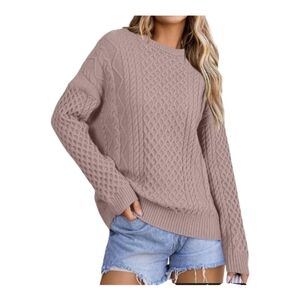 Moshu. Women's Cable Knit Sweater. Dusty Pink. 2X. NWT.